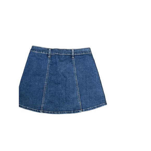 Altar'd State Women Denim Skirt Back to School Mini Button Up Pockets Blue Small - Picture 4 of 5